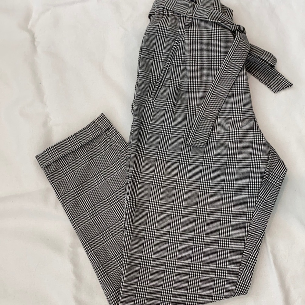Zara High Waisted Checkered Pants